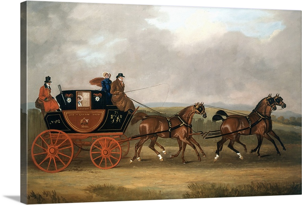 1000x678 Painting Of Horse Drawn Carriage Wall Art, Canvas Prints, Framed - Horse And Carriage Painting