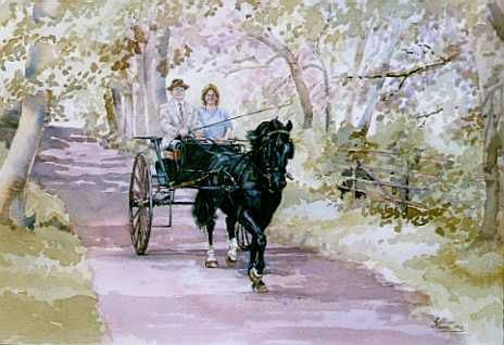 464x318 Carriage.jpg Jane Eyre Inspiration - Horse And Carriage Painting