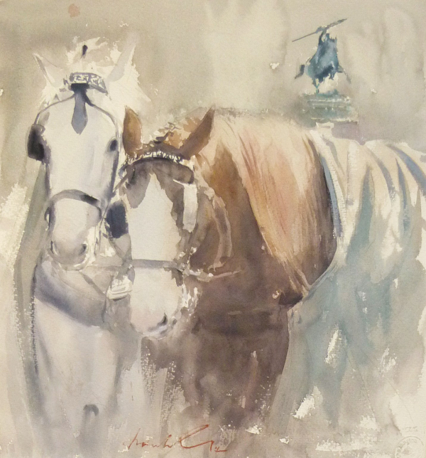 600x644 Horse Drawn Carriage Frank Eber A Painter's Blog - Horse And Carriage Painting