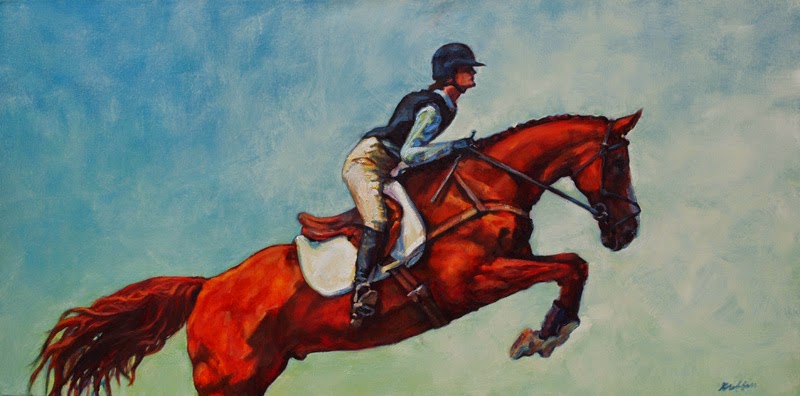 800x396 Equine Artists International Horse And Rider Art,jockey Painting - Horse And Rider Painting