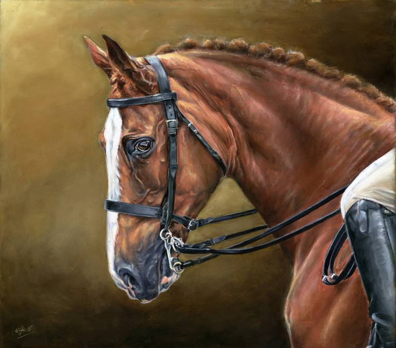 770x678 Saatchi Art Horse And Rider Painting By Una Hurst - Horse And Rider Painting