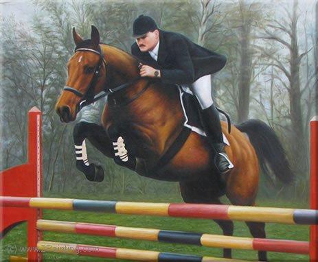 1666x1105 Horse Rider Oil Painting Fine Arts Gallery - Head Of Christ Painting