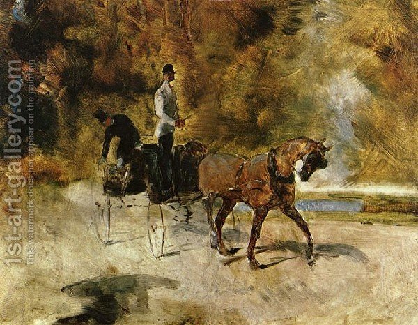 600x466 Horse Carriage Toulouse Lautrec Reproduction 1st Art Gallery - Horse Carriage Painting
