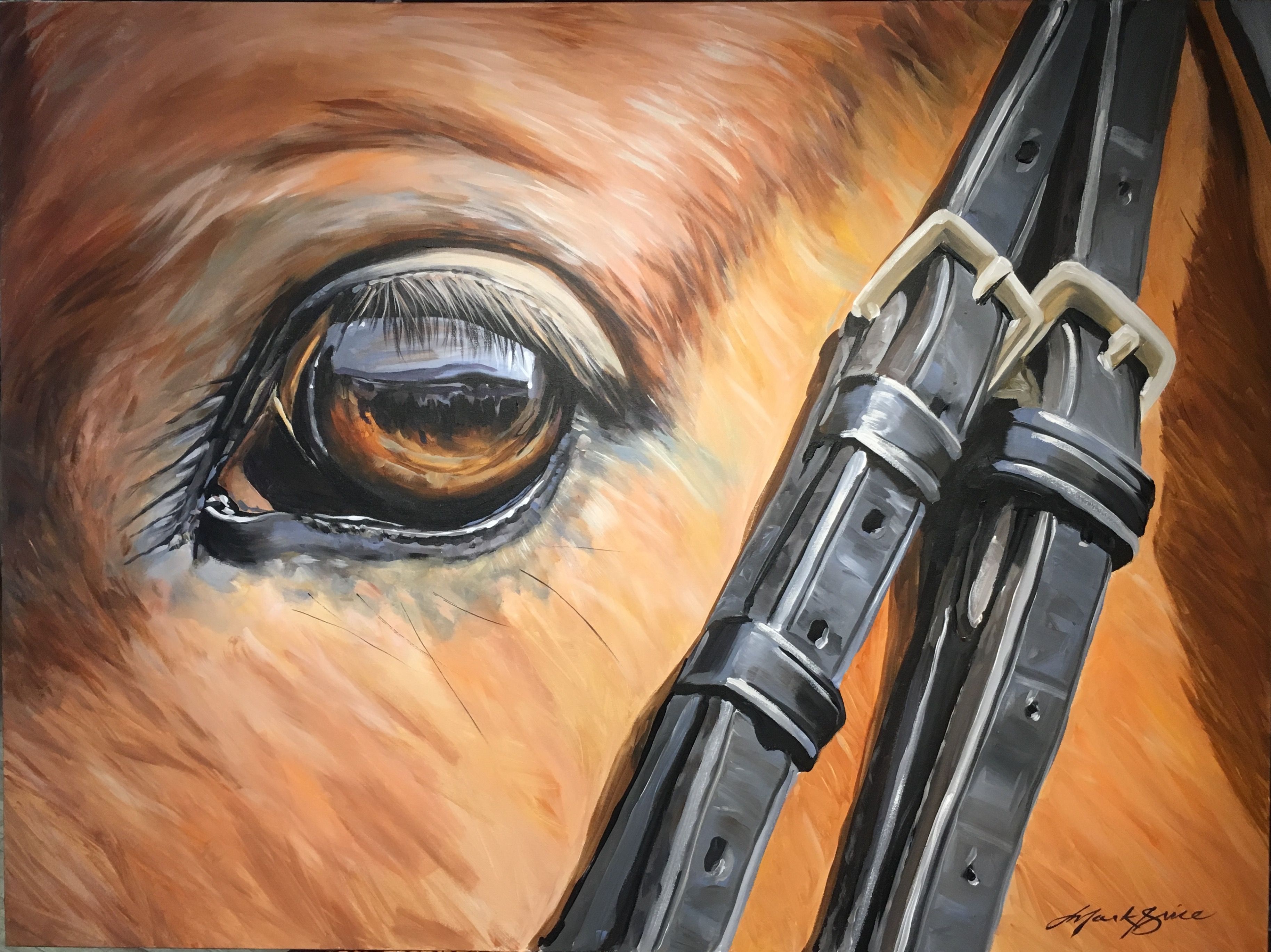 3657x2741 Horse Eye Painting By Mark Grice. - Horse Eye Painting