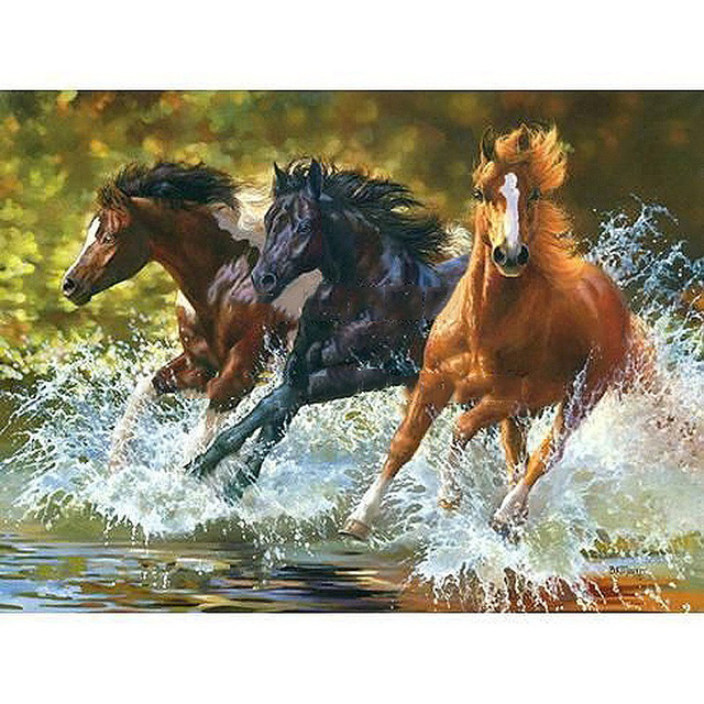 640x640 Galloping Horse Oil Painting Pictures By Numbers On Canvas Diy - Horse Galloping Painting