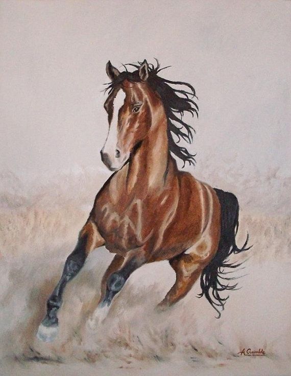 570x736 Galloping Horse Original Oil Painting On Canvas By Andromedauk - Horse Galloping Painting