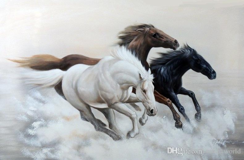 790x518 Online Cheap Framed Horses Galloping Mustangs Wild Western Cowboy - Horse Galloping Painting