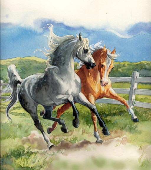 512x576 Sandyhorse - Horse Galloping Painting