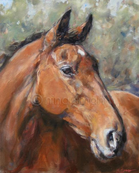 484x600 Portrait Of Chip Nina Smart - Horse Head Painting