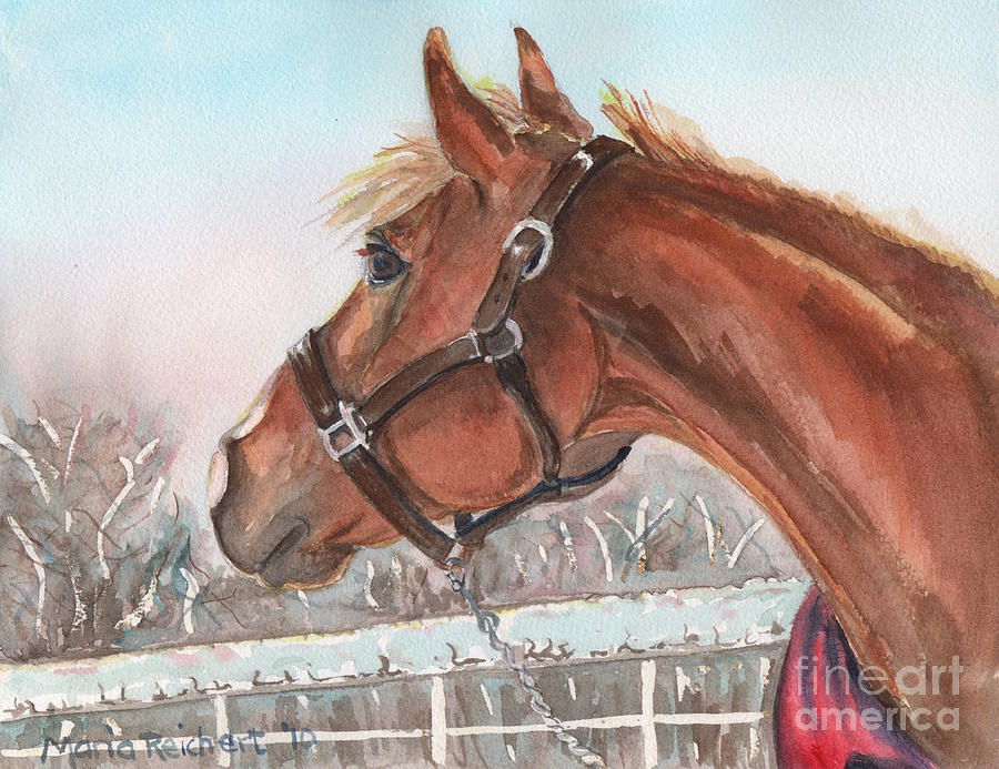 900x693 Horse Head Painting In Watercolor Painting By Maria's Watercolor - Horse Head Painting Canvas