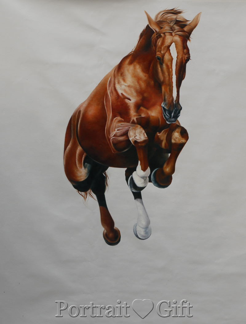 800x1056 Horse Jumping - Horse Jumping Painting