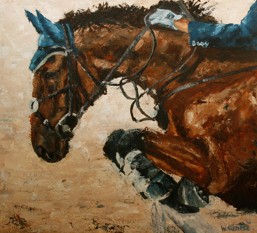 900x817 Horse Jumping Painting By Willem Arendsz - Horse Jumping Painting