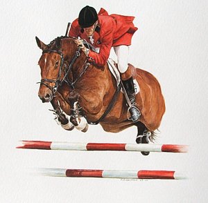 300x294 Horse Jumping Paintings - Horse Jumping Painting