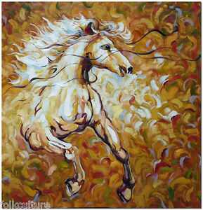289x300 50x50cm Hand Painted Modern Abstract Horse Oil Painting On Canvas - Horse Oil Painting