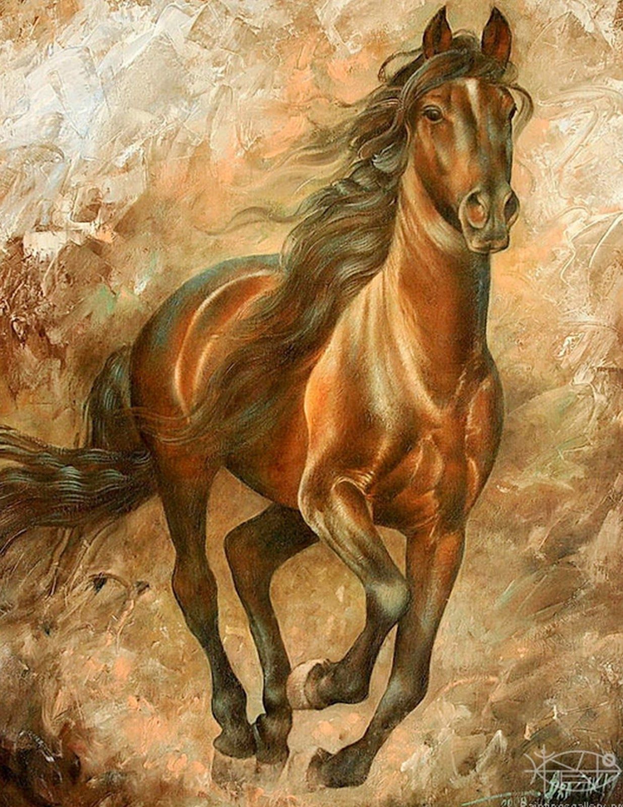 1235x1600 Pintura Em Tela Nina Horse, Horse Art And Paintings - Horse Oil Painting On Canvas