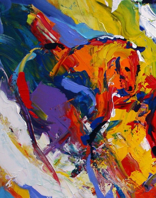 500x637 Horse One Abstract Horse Paintings By Texas Artist Laurie Pace By - Horse Painting Artists