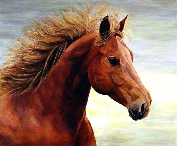 600x496 4 Wild Horses Painted Painting By Horse Paintings On Wood 4 Wild - Horse Painting Artists