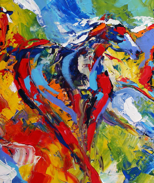500x592 Colorful Abstract Horse Paintings By Texas Artist Laurie Pace - Horse Painting Artists