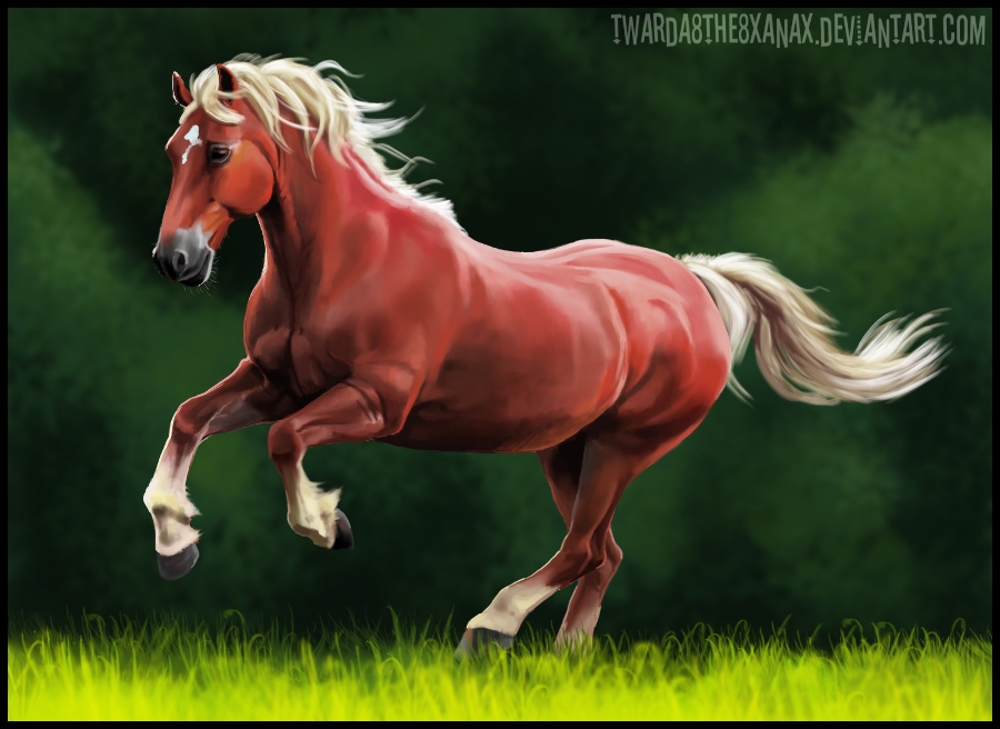 900x656 The Third Horse Painting By Twarda8 - Horse Painting Easy