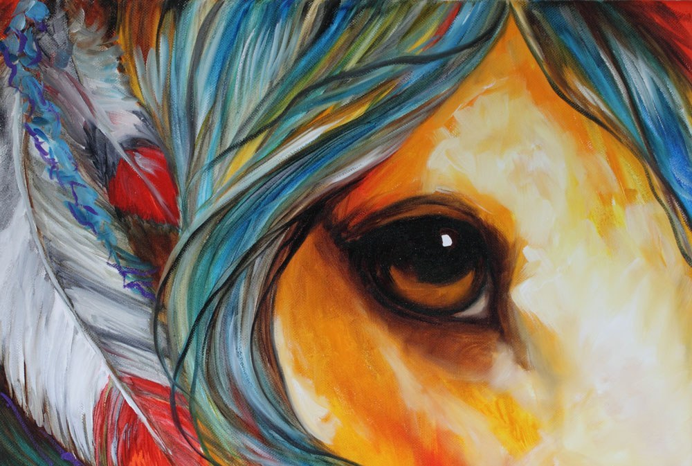 1000x673 Paintings Of Natur Abstract On Canvas For Kids Scenes Love Beauty - Horse Painting Easy