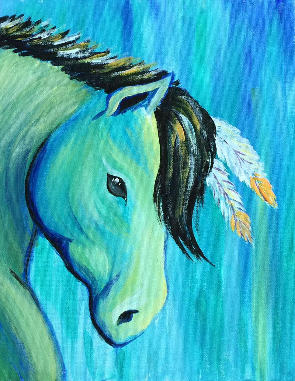 970x1250 Girl Birthday Horse Painting Lola's Brush - Horse Painting For Kids