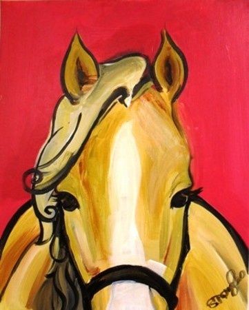 361x450 Canvas Painting Ideas For Beginners - Horse Painting For Kids
