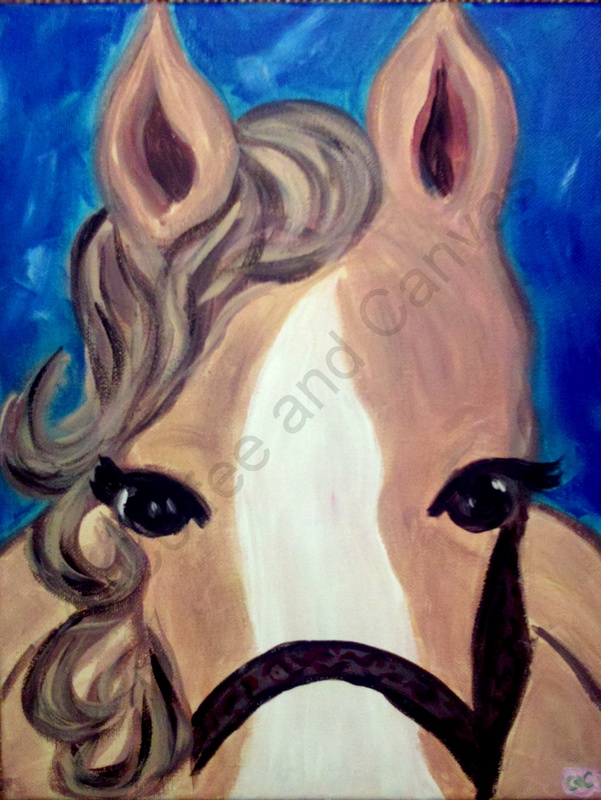 601x800 Coffee Canvas Kid's Painting Options Archives Coffee - Horse Painting For Kids