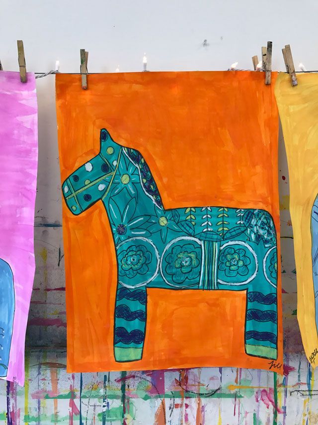 640x853 Dala Horse Painting Project By Horse Paintings, Horse And Paintings - Horse Painting For Kids