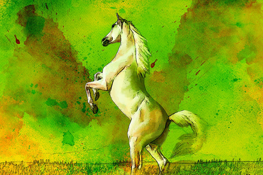 900x600 Horse Paintings 010 Painting By Catf - Horse Painting Images