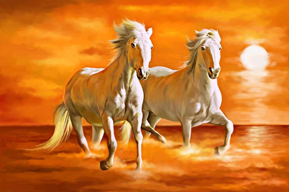 1000x666 Fengshui Feng Shi Horse Painting - Horse Painting Images