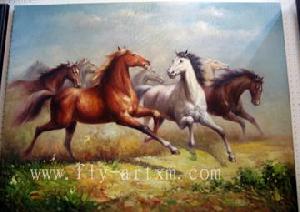 300x212 Horses Painting, Oil Art, Oils Canvas, Horse, Animal Oil Stretched - Horse Painting On Canvas
