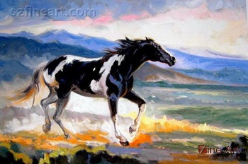 350x232 Impressionist Horse Painting,canvas Painting - Horse Painting On Canvas