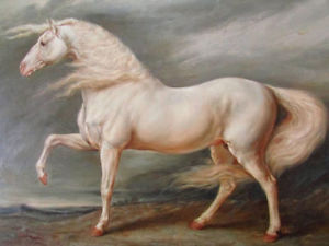 300x225 Lmop128 100% Hand Painted Horse In Storm Wind Oil Painting Canvas - Horse Painting On Canvas
