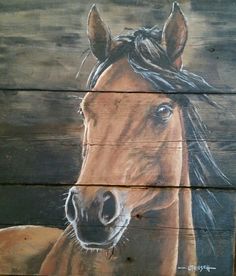 236x276 Horse Painting Acrylic On Barnwood Leslie Triesch Art - Horse Painting On Wood