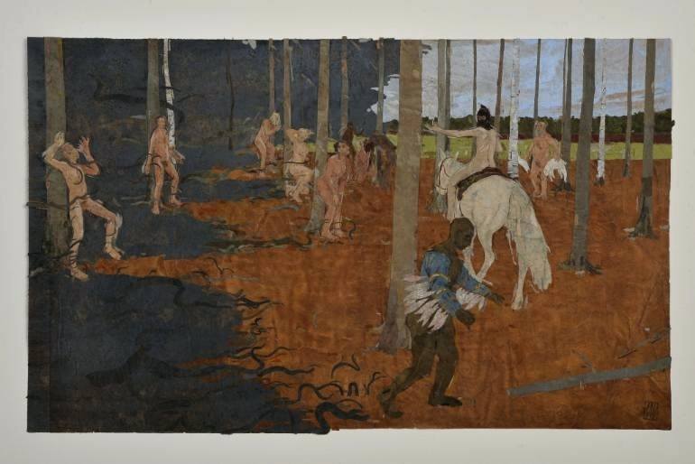 770x514 Art Artist Wood Drawing The Four Horsemen Of Apocalypse Horse - Horse Painting On Wood