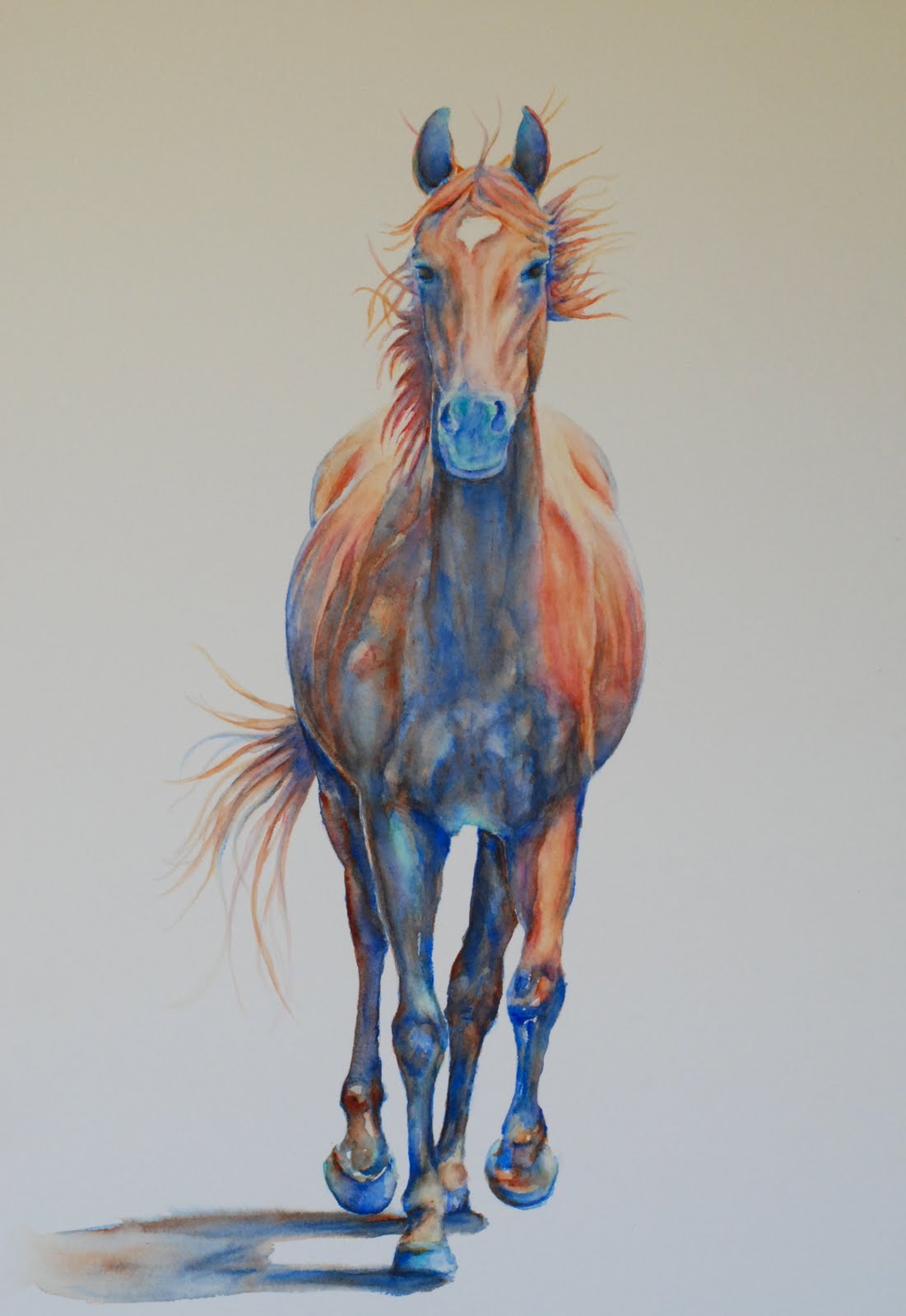 1101x1600 Vicki Wood, Jd Watercolor Painting Horse Maggie - Horse Painting On Wood