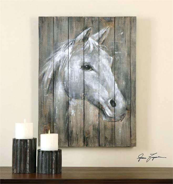 658x700 Cave Horses Wood Print By Shepherd Horse Painting On Wooden - Horse Painting On Wood