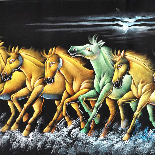 500x500 Buy Running Horses Painting Online Craftsvilla - Horse Painting Online
