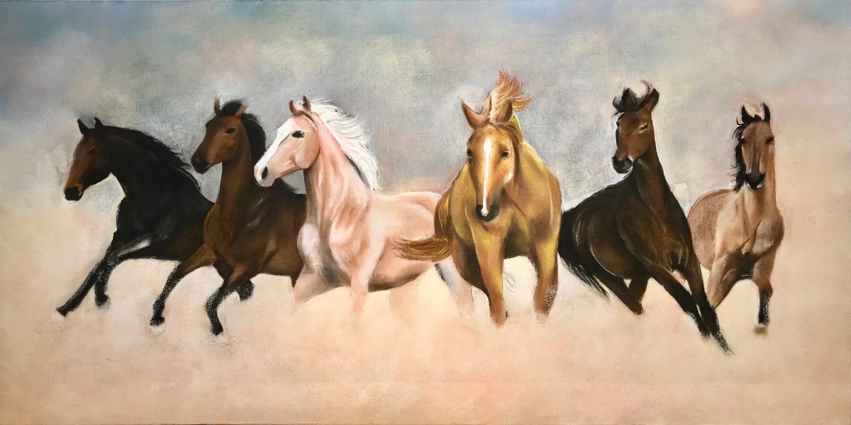 1200x600 Arabian Horses - Horse Painting Online