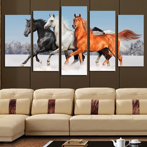 480x480 Horse Wall Art On Multi Panel Canvas Mighty Paintings - Horse Panel Painting