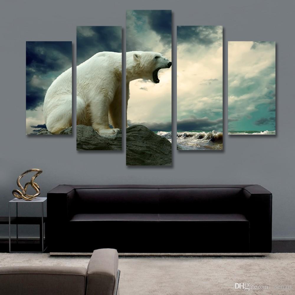 1000x1000 Online Cheap 5 Panel Painting Running Horse Painting Canvas Art - Horse Panel Painting