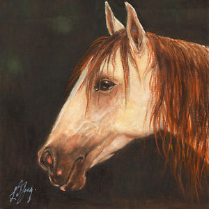 300x299 Original Oil Horse Portrait Painting Pony Art Artwork On Canvas - Horse Portrait Painting