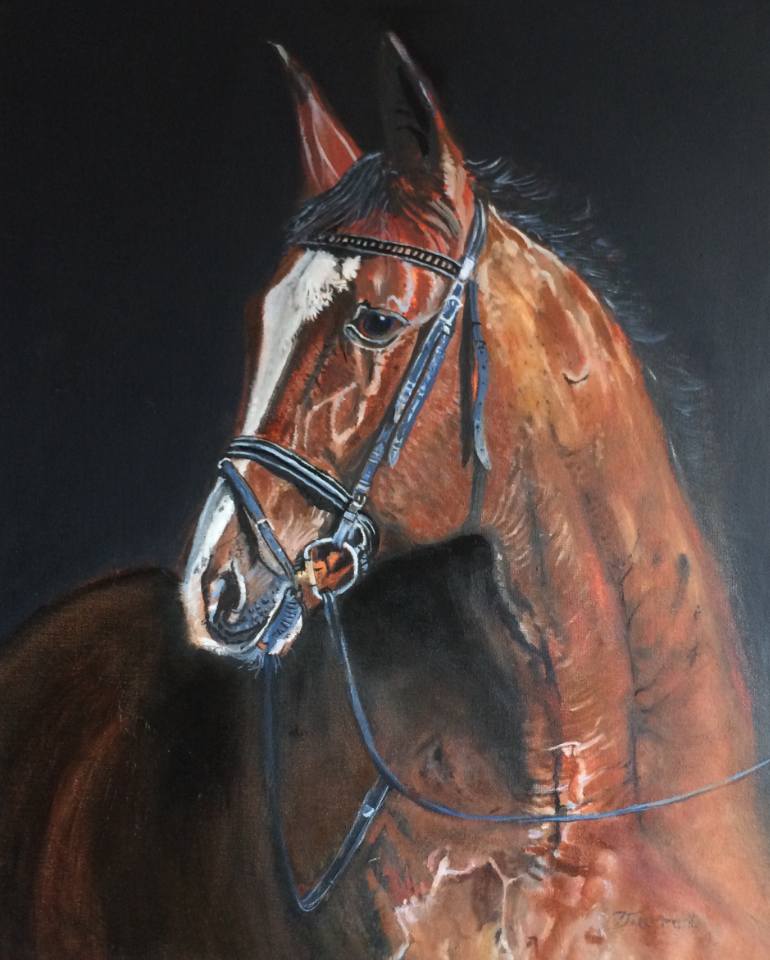 770x960 Saatchi Art Original Oil Painting Horse Portrait Of Kauto Star - Horse Portrait Painting