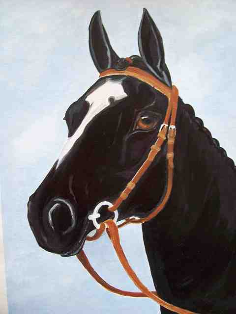 480x640 Black Beauty Horse Portrait Oil Painting Rebecca Milne Foundmyself - Horse Portrait Painting