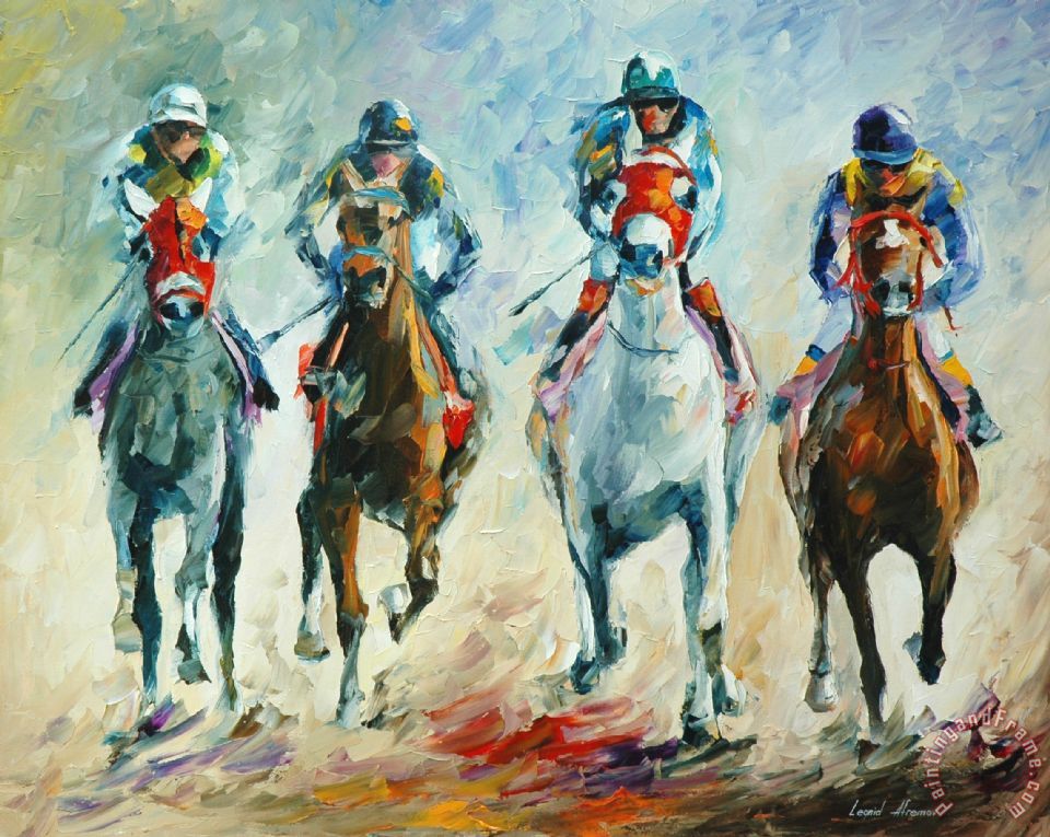 960x765 Leonid Afremov Horse Racing Painting - Horse Racing Painting