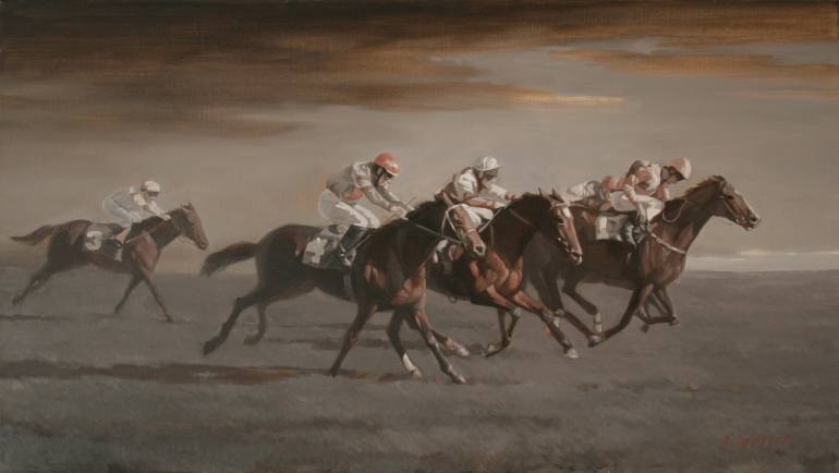 770x434 Saatchi Art Horse Racing Painting By Nikolai Lagoida - Horse Racing Painting