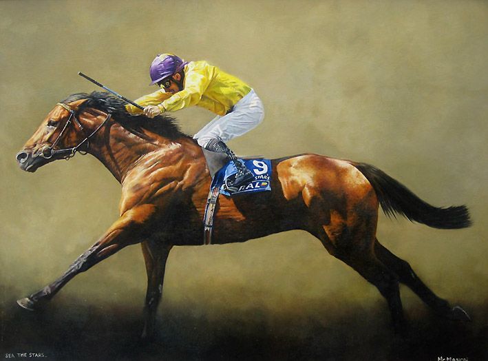 709x524 Sea The Stars Original Horse Racing Painting By Sean Mcmahon - Horse Racing Painting