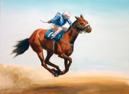 432x316 Tessa Guze Racing Horse Painting - Horse Riding Painting