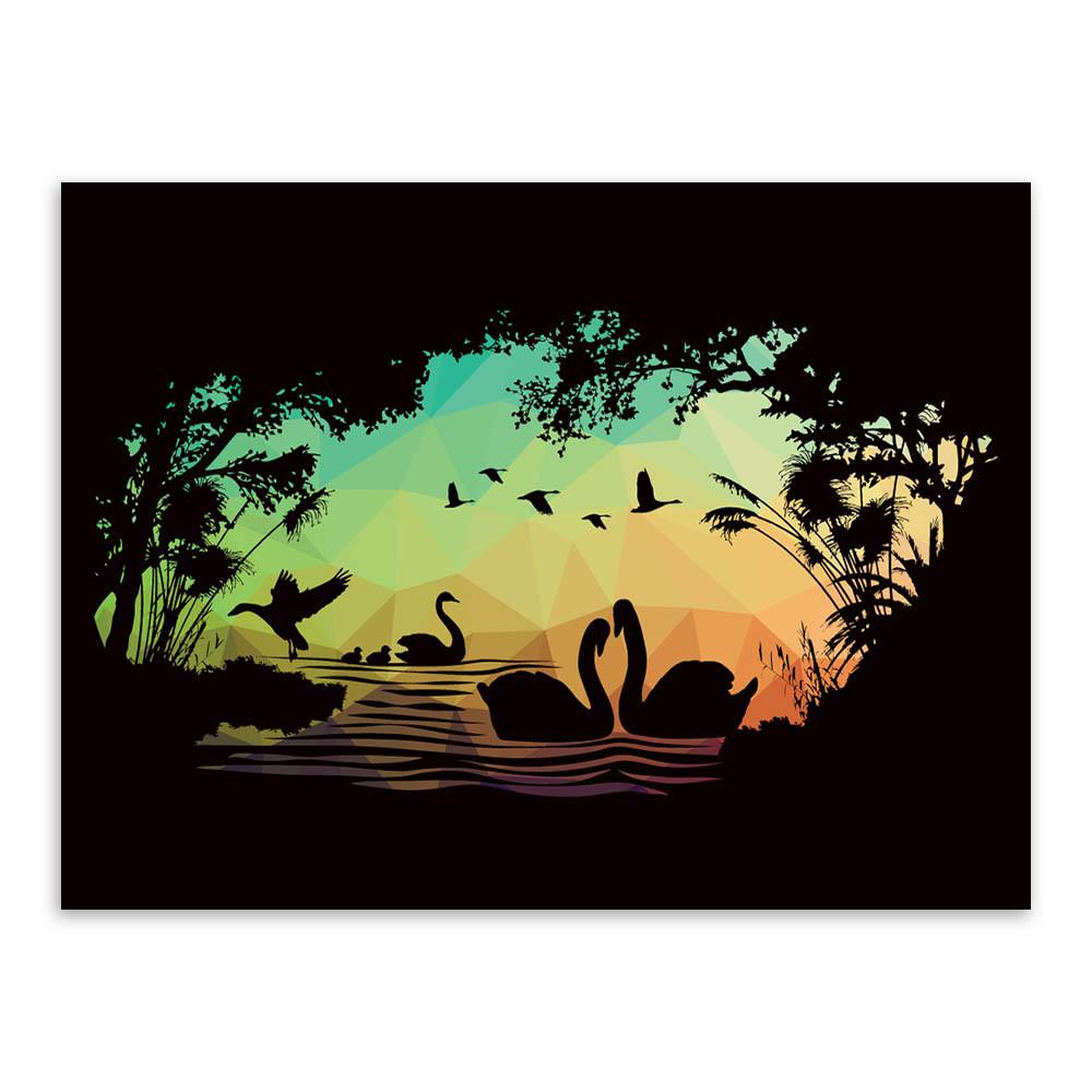 1000x1000 Modern Nordic Wild Animals Horse Silhouette Portrait Canvas A4 Art - Horse Silhouette Painting