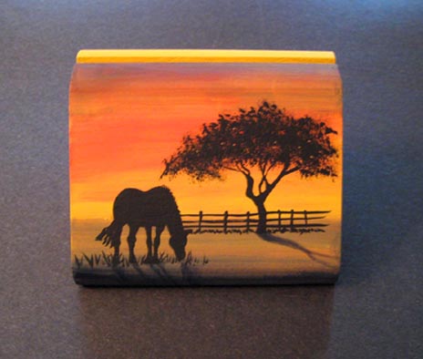 464x394 Wood Pieces - Horse Silhouette Painting